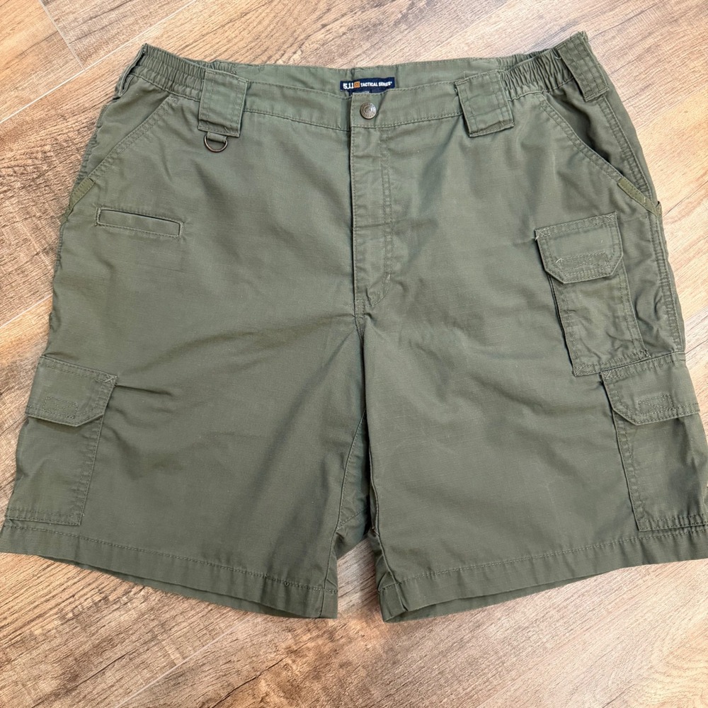 5.11 Tactical Men 40 Cargo Shorts Green Ripstop Utility Workwear Gorpcore Pocket